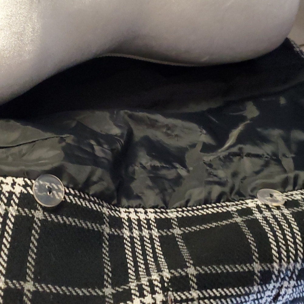 Torrid Black Houndstooth Plaid Double-Breasted Pea Coat - Picture 10 of 12